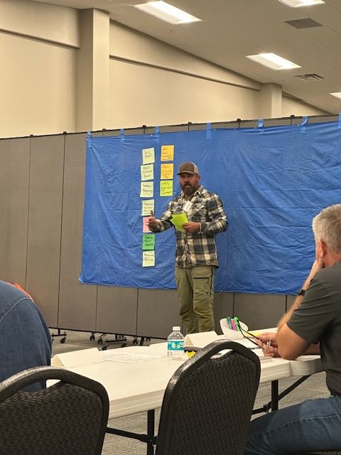 A facilitator leads discussion at the employer convening